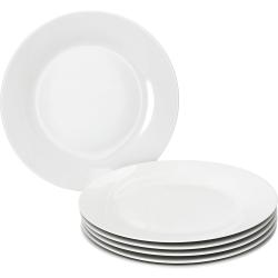 Assiettes en porcelaine blanche, lot de 6, chic en situation