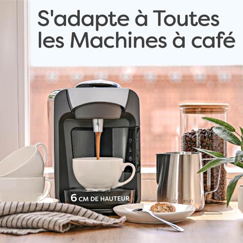 Présentation de Tasses Cappuccino Ceramique Blanche Cosumy, Soucoupes Incluses en situation