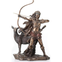 Présentation Statue Bronze Artemis, Déesse Chasse, Nature Sauvage Veronese