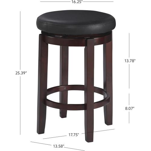 Présentation de Zoom sur Tabouret de bar noir Linon Maya, design moderne