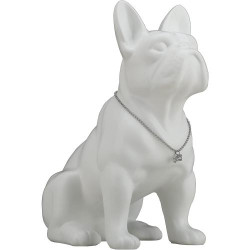 Présentation WUBIANJIE Statue bouledogue français céramique blanche décoration