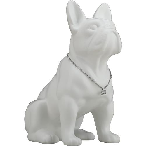 Présentation de Présentation WUBIANJIE Statue bouledogue français céramique blanche décoration