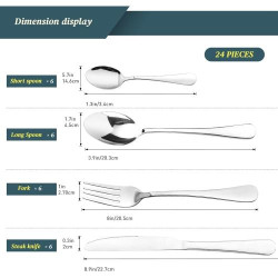 Ensemble Couverts 24 Pièces Acier Inoxydable Peinat en situation