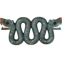 Présentation Sculpture Murale Serpent Azteque Deux Têtes Multicolore