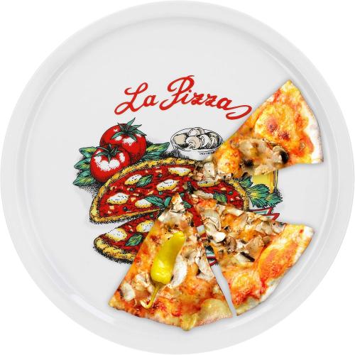 Présentation de Zoom sur Assiettes en porcelaine Napoli, motif pour pizza, pasta