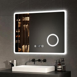 Présentation Miroir salle de bain LED, éclairage blanc chaud, design