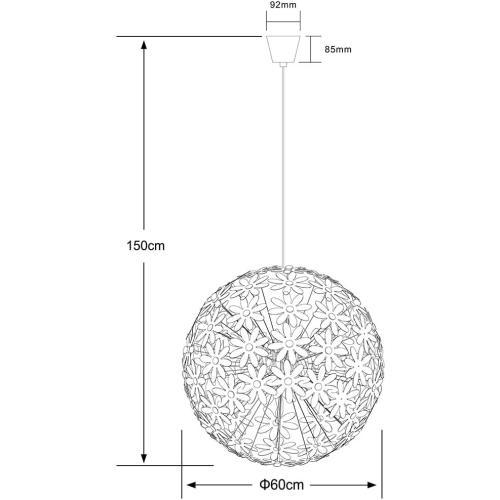 Présentation de Zoom sur Lampe suspendue design fleur spotlight blanc Globo