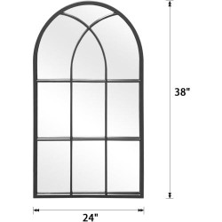 Miroir mural noir ZMYCZ, design arque, cadre métal en situation