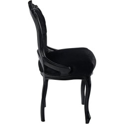 Fauteuil Louis XIV ITALUX MORE LIGHT, Acajou, Velours Noir en situation