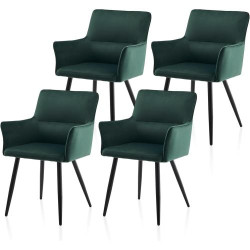 Présentation Chaises Salle à Manger TUKAILAi, Velours Rembourré, Vert