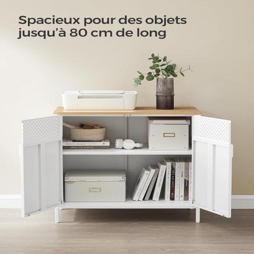 Présentation de Zoom sur Buffet SONGMICS Moderne avec Double Porte et Cadre en Acier