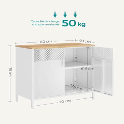 Buffet SONGMICS Moderne avec Double Porte et Cadre en Acier en situation