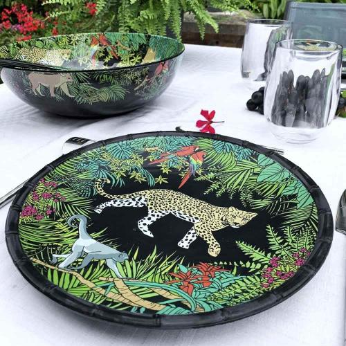 Présentation de Zoom sur Assiette Plate Melamine Pure Jungle Les Jardins de la Comtesse