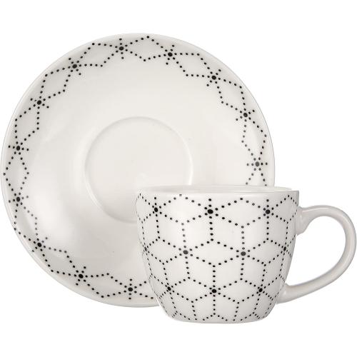 Présentation de Zoom sur Tognana Metropolis, Set 6 Tasses Café Soucoupes, Blanc