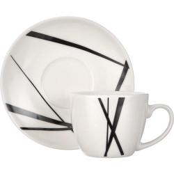 Tognana Metropolis, Set 6 Tasses Café Soucoupes, Blanc en situation