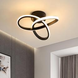 Présentation Plafonnier LED Noir, Luminaire Moderne, Lumière Blanc Chaud