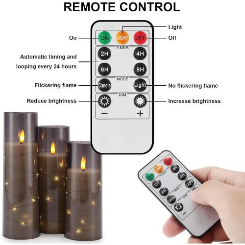 Présentation de Zoom sur Bougie LED Flamme Vacillante, Lot de 5, Télécommande