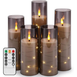 Présentation Bougie LED Flamme Vacillante, Lot de 5, Télécommande