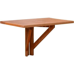 Présentation Table balcon bois eucalyptus pliable Spetebo