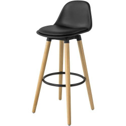 Présentation Tabouret de bar SoBuy, assise cuir synthétique, pieds bois