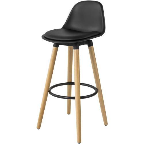 Présentation de Présentation Tabouret de bar SoBuy, assise cuir synthétique, pieds bois