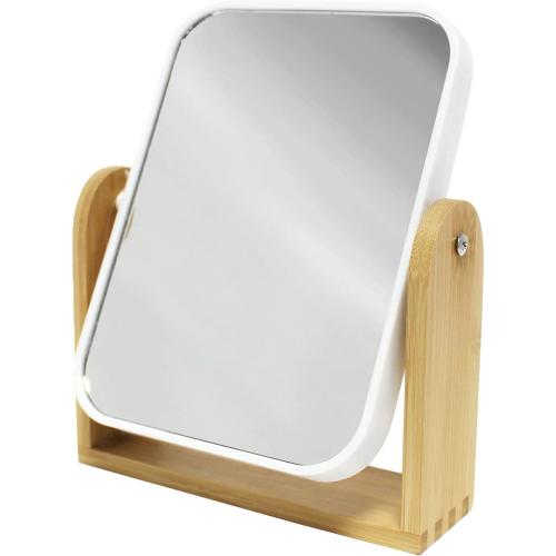 Présentation de Zoom sur Miroir Double Face Smart Blanc, Douceur d'Intérieur, Bambou