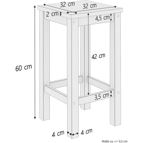 Présentation de Zoom sur Tabouret Bar Bois Naturel, Chaise Massif Élégante