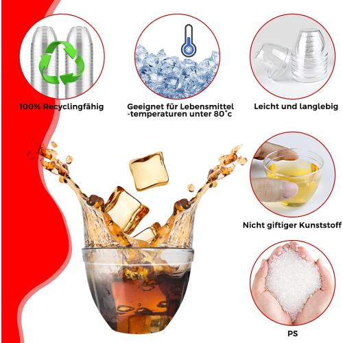 Présentation de Zoom sur Verrines Plastique Sinofort 100 pièces 60ml, Dessert, Shooter