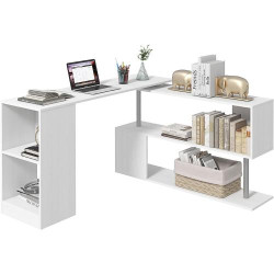 Présentation Bureau Informatique Modulable Blanc, Design Contemporain Zigzag