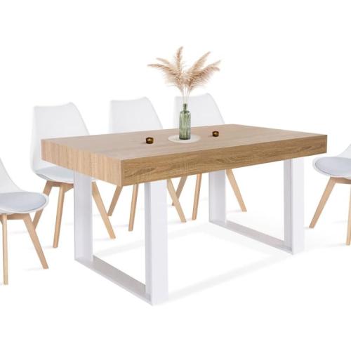 Présentation de Présentation Table à Manger Rectangle Phoenix 6 Personnes Bois Blanc