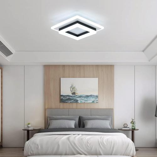 Présentation de Plafonnier LED 24W, Luminaire Acrylique Moderne, Lumière Froide en situation