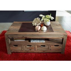 Table Basse Bois Massif Palissandre Nature Grey en situation