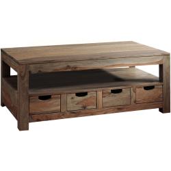 Présentation Table Basse Bois Massif Palissandre Nature Grey