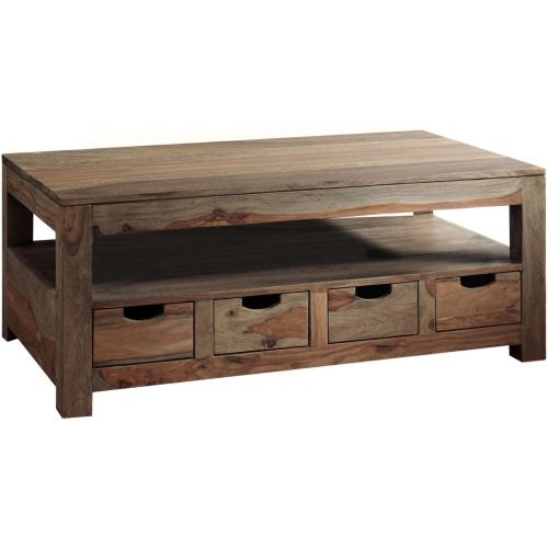 Présentation de Présentation Table Basse Bois Massif Palissandre Nature Grey