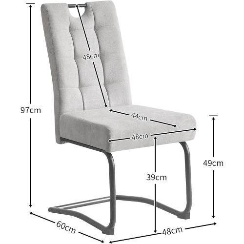 Présentation de Zoom sur Chaises Salle à Manger Sofia, Lot 2, Jaune Moutarde