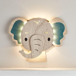 Applique Murale Enfant Éléphant Lights4fun, 34 LED Blanc Chaud en situation