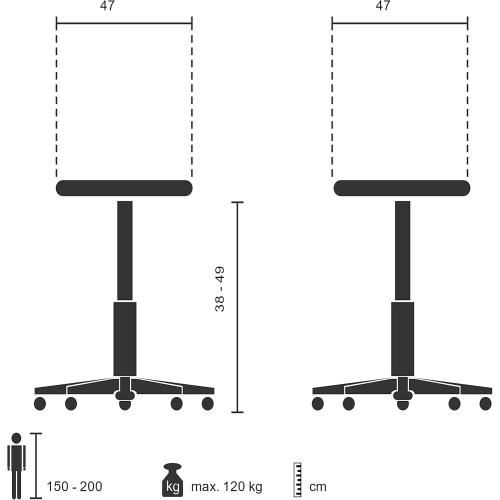 Présentation de Zoom sur Tabouret élégant design rétro SARANTO gris tissu, pouf salon