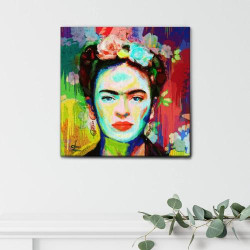 Tableau Frida sur Toile Prêt à Accrocher - Déco Moderne Maison en situation