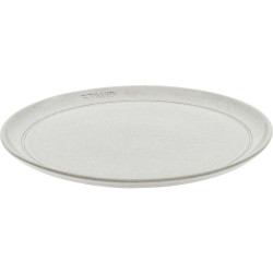 Présentation Assiette plate céramique émaillée truffe blanche STAUB