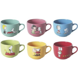 Présentation Tasses jumbo céramique multicolores Excelsa, Lot 6