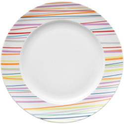 Présentation Assiette Plate Thomas Sunny Day, Porcelaine Rayures Multicolores