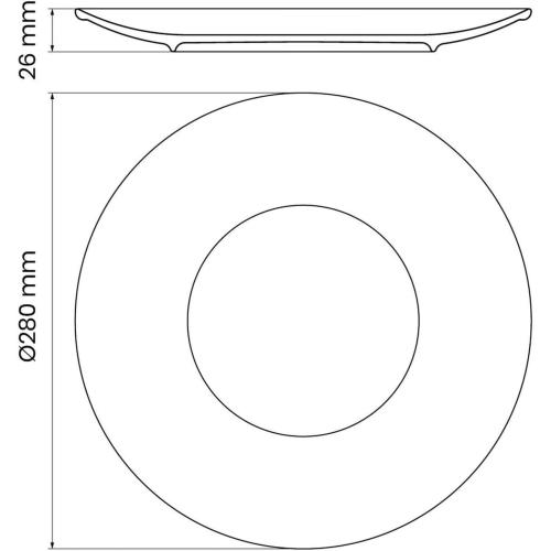 Présentation de Assiettes Plates Rondes Porcelaine Blanche Rustico 6pcs en situation