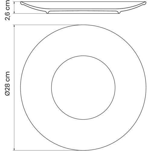 Présentation de Zoom sur Assiettes Plates Rondes Porcelaine Blanche Rustico 6pcs