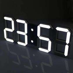 Horloge Murale Numérique LED 3D, Réveil USB Lumineux en situation