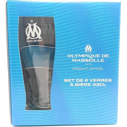 Présentation Verres à bière Olympique de Marseille, Set 2 pièces