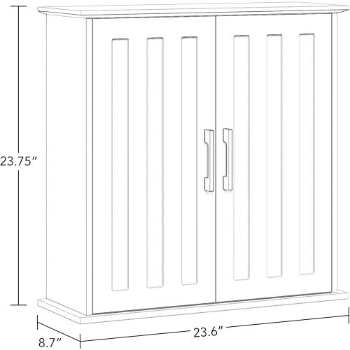 Présentation de Zoom sur Armoire Murale RiverRidge Monroe, Bois Blanc, 2 Portes