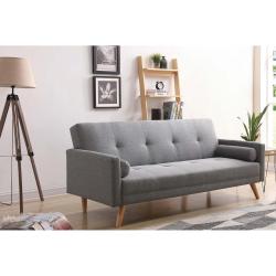 Canapé Scandinave Convertible Tissu Gris, Design Moderne en situation