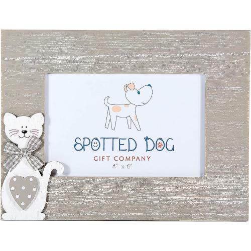 Présentation de Présentation Cadre Photo Bois Spotted Dog Gift Company Chat Gris