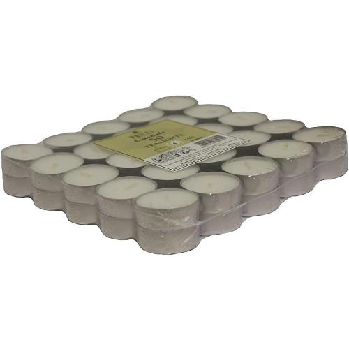 Présentation de Bougies chauffe-plat blanches, lot de 50, longue durée en situation