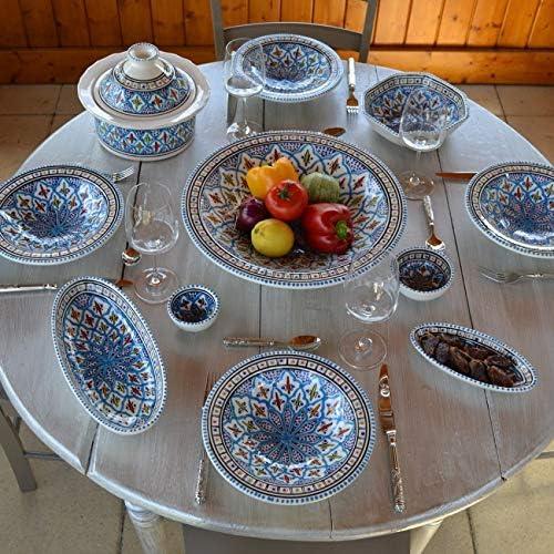 Présentation de Zoom sur Assiettes YODECO turquoise, lot de 6, design élégant